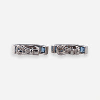 Garrard & Co. Ltd. 18K White Gold Blue Topaz Hoop Earrings OG-366098 - THE SOLIST