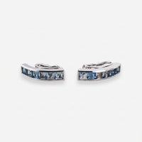 Garrard & Co. Ltd. 18K White Gold Blue Topaz Hoop Earrings OG-366098 - THE SOLIST