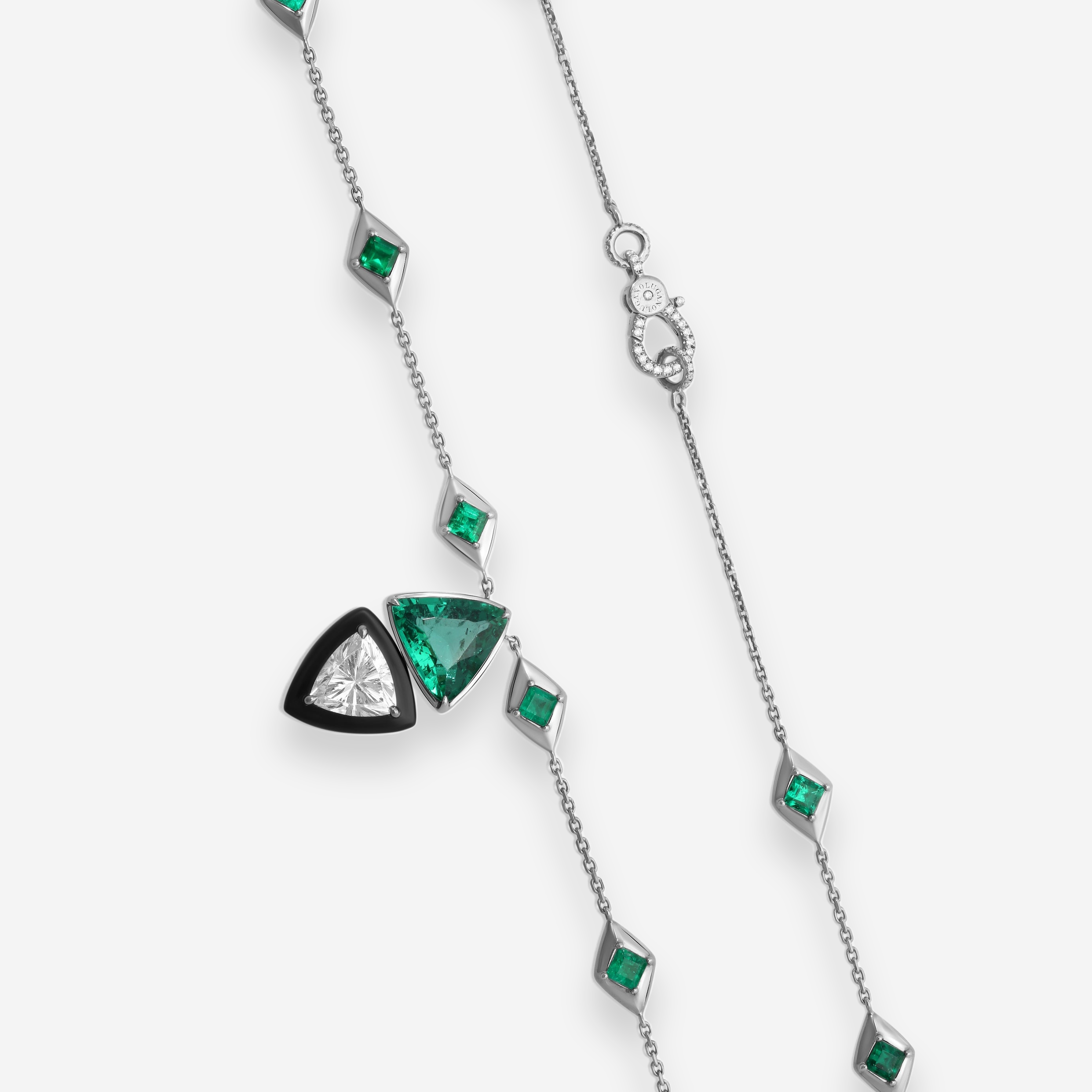 Lugano Kite 18K White Gold Diamond Pendant Necklace 1372073