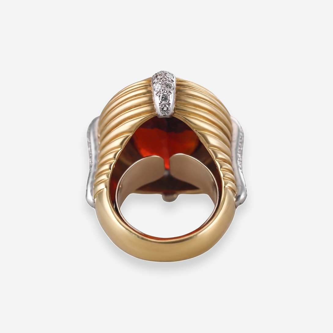 Kwiat 18K Yellow Gold Madeira Citrine and Diamond Cocktail Ring Sz. 5 OG-35181 - THE SOLIST
