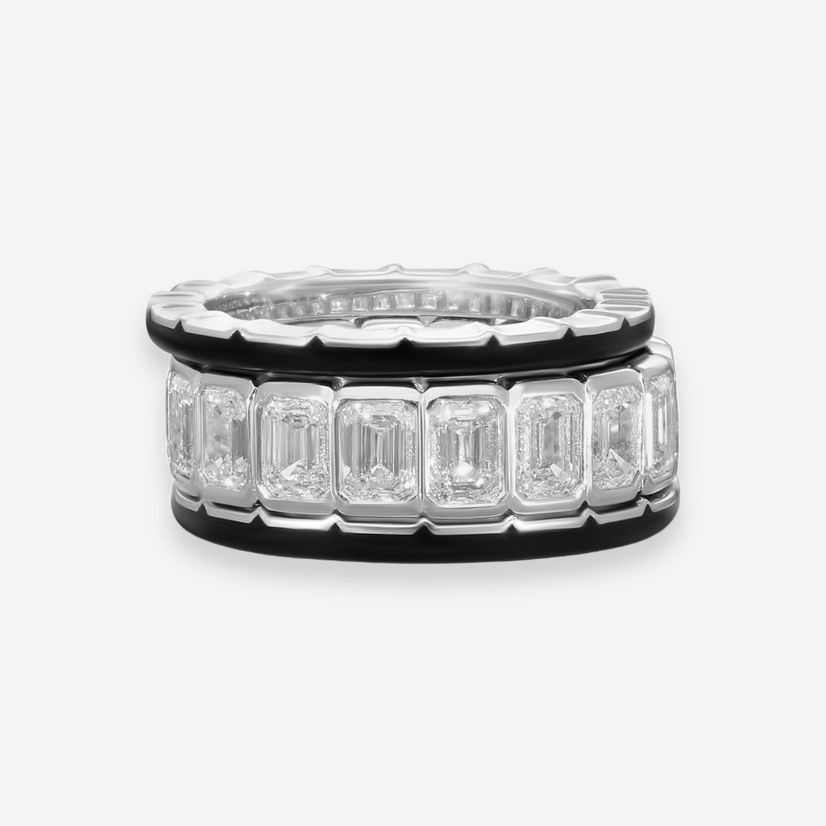 Lugano Kite 18K White Gold Diamond Band Ring 1049360 - THE SOLIST