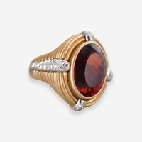 Kwiat 18K Yellow Gold Madeira Citrine and Diamond Cocktail Ring Sz. 5 OG-35181 - THE SOLIST
