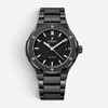 THE SOLIST Hublot Classic Fusion Black Magic watch in black ceramic with a matte dial and integrated link bracelet.