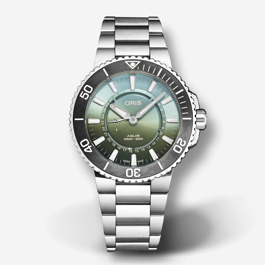 Oris Aquis Dat Watt Limited Edition II Stainless Steel Automatic Men's Watch 0174377344197-Set - THE SOLIST