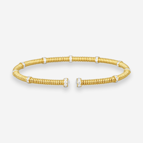 Lugano 18K Yellow Gold Diamond Cuff Bracelet 226-39 - THE SOLIST