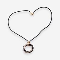 David Webb 18K Yellow Gold Platinum Diamond Black Enamel Pendant Necklace OG-35544 - THE SOLIST