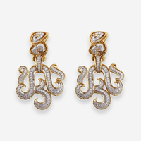 David Webb 18K Yellow Gold and Platinum Diamond Scroll Drop Earrings OG-36308 - THE SOLIST