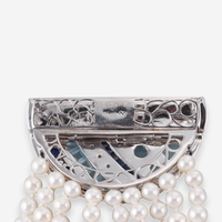Seaman Schepps 18K White Gold Pearl, Aquamarine, Sapphire and Diamond Multi-Strand Bracelet OG-36079 - THE SOLIST