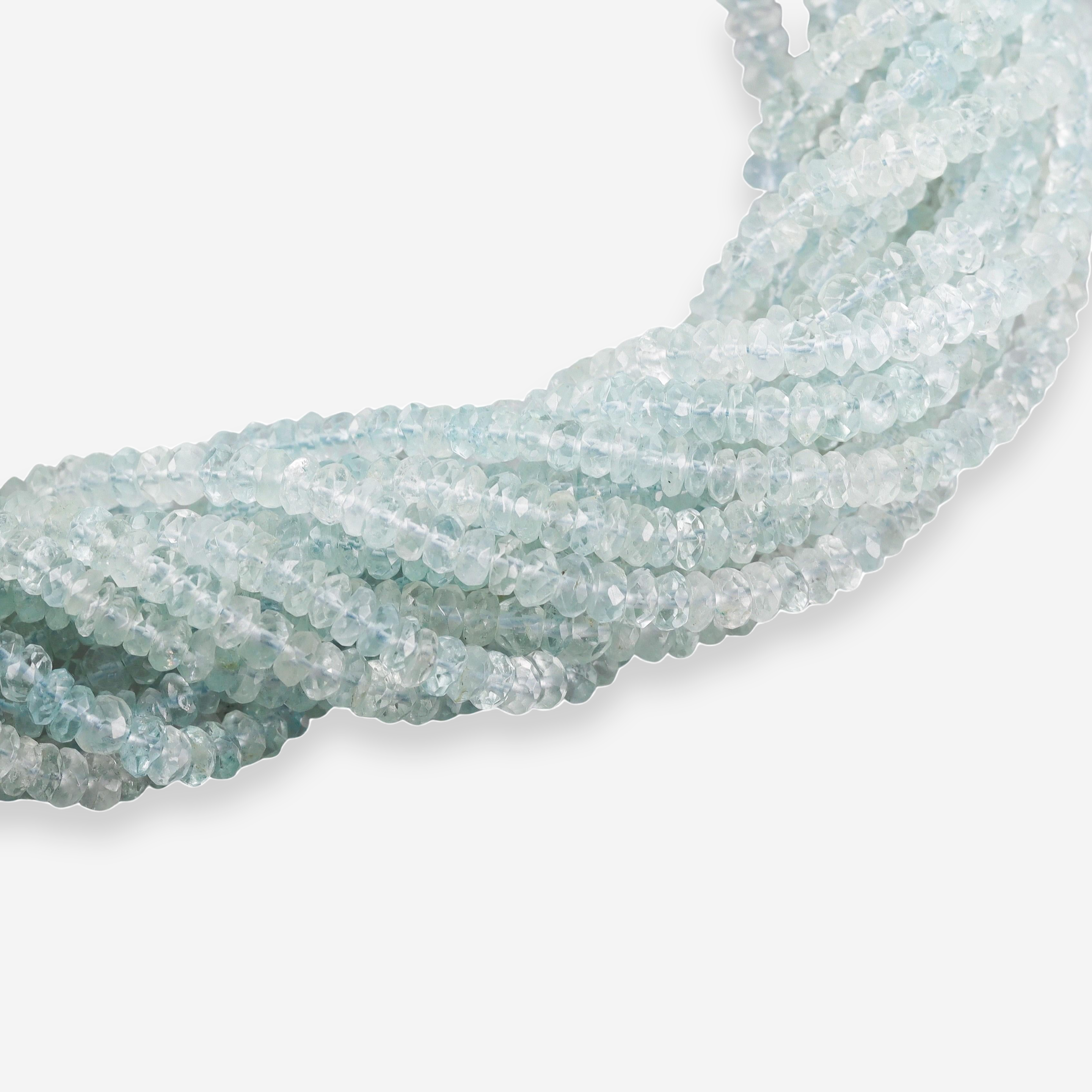 Jean Vitau 18K Yellow Gold Aquamarine Yellow Sapphire Diamond Torsade Necklace OG-36239