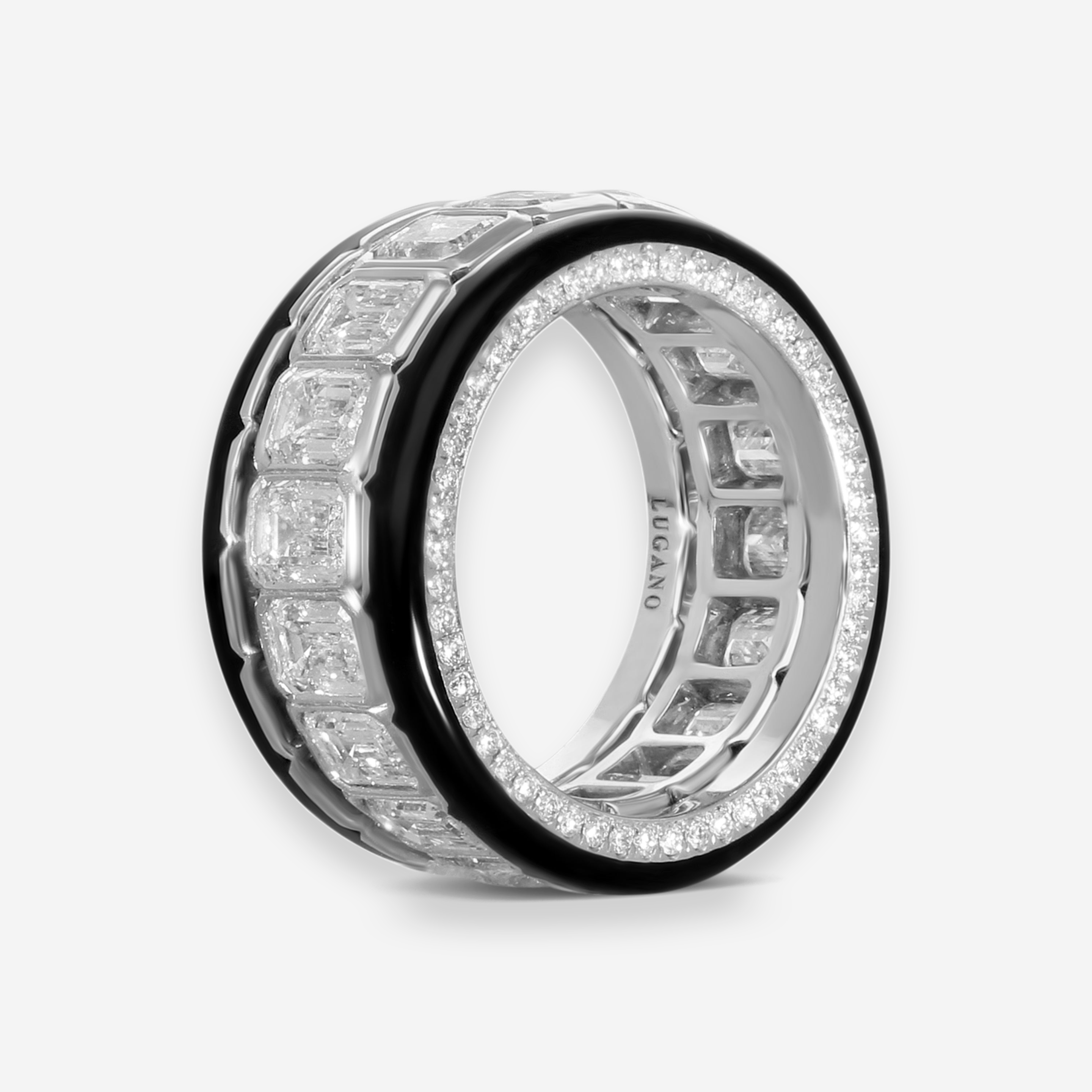 Lugano Kite 18K White Gold Diamond Band Ring 1049360 - THE SOLIST