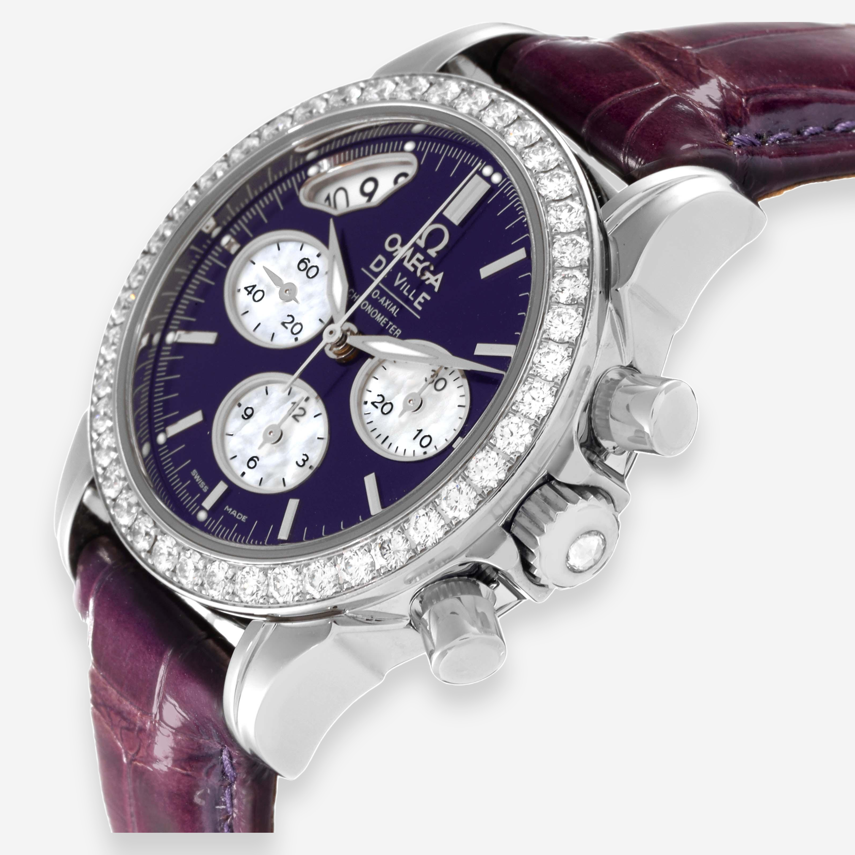 Omega De Ville Co-Axial Chrono Stainless Steel Automatic Ladies Watch 422.18.35.50.10.001
