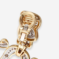 David Webb 18K Yellow Gold and Platinum Diamond Scroll Drop Earrings OG-36308 - THE SOLIST