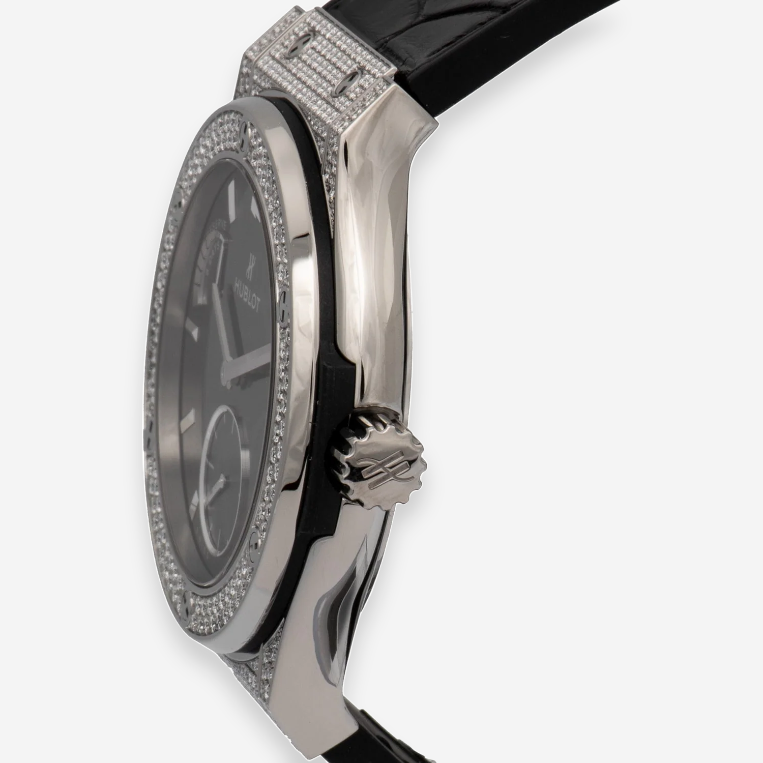 Hublot Classic Fusion Titanium Power Reserve Diamond Manual Wind Men's Watch 516.NX.1470.LR.1704