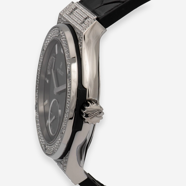 Hublot Classic Fusion Titanium Power Reserve Diamond Manual Wind Men's Watch 516.NX.1470.LR.1704
