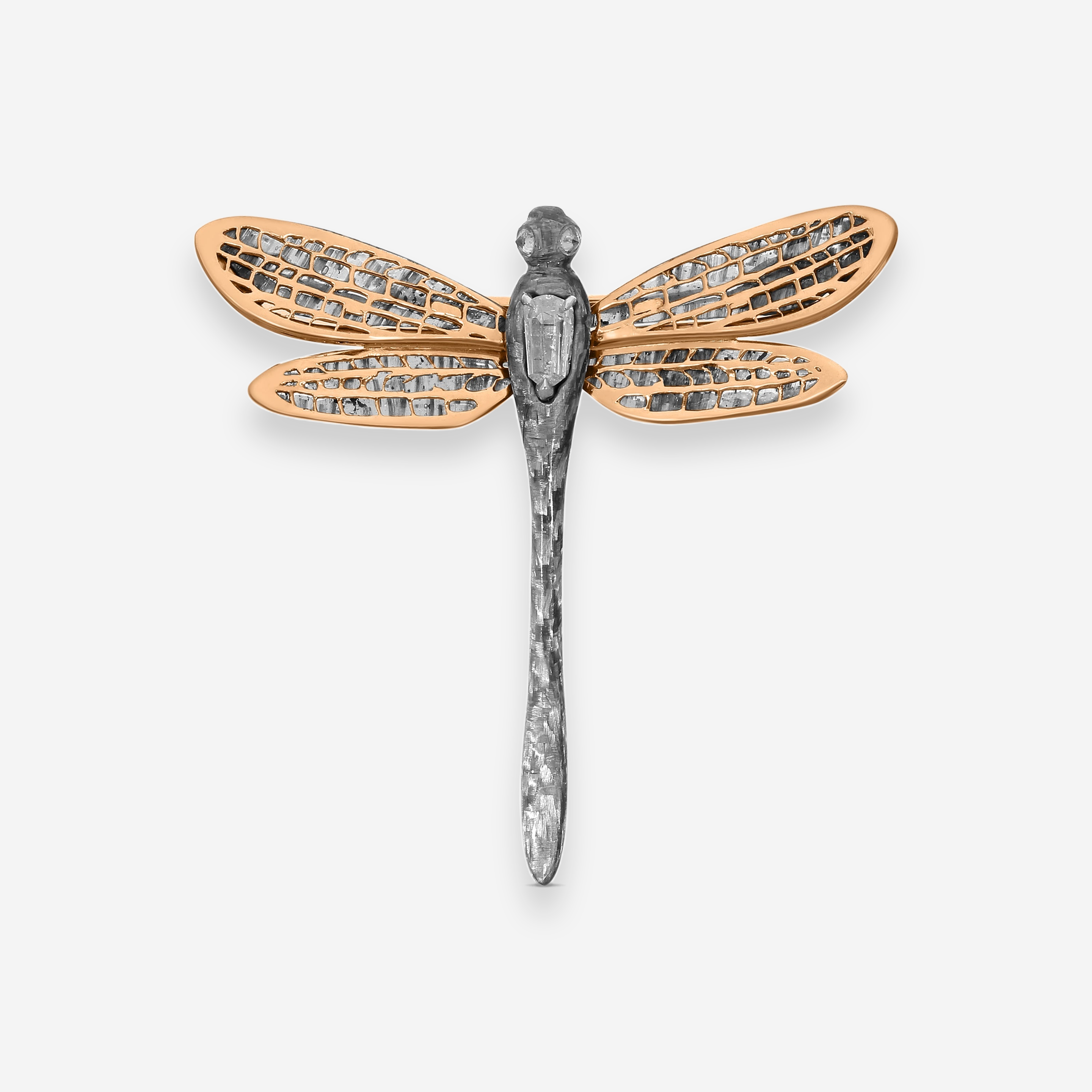 Lugano 18K Rose Gold Kite Diamond Dragonfly Brooch 8009659 - THE SOLIST