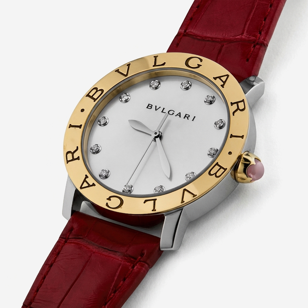 Bulgari Bulgari Stainless Steel & 18K Rose Gold 37mm Automatic Ladies Watch 102744 - THE SOLIST