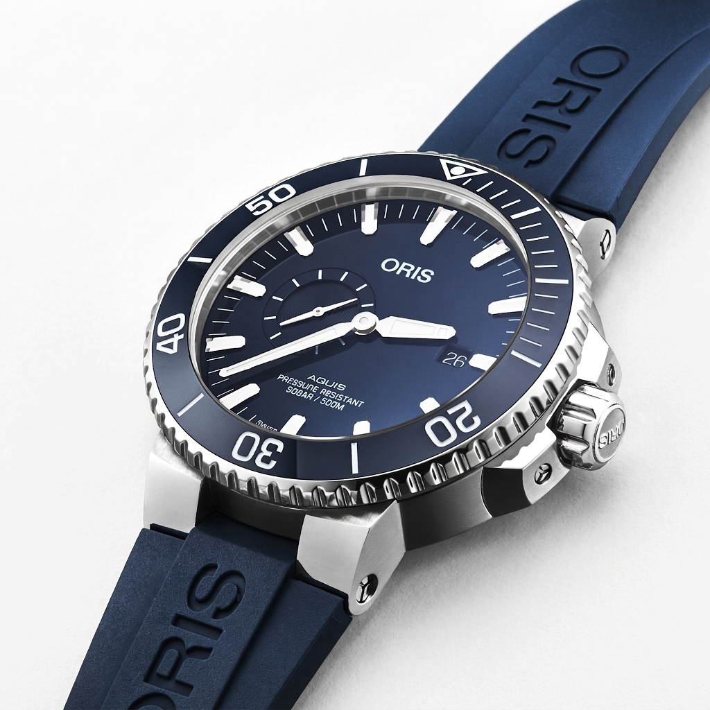 Oris Aquis Small Second Date Stainless Steel Automatic Men's Watch 74377334155RS - THE SOLIST