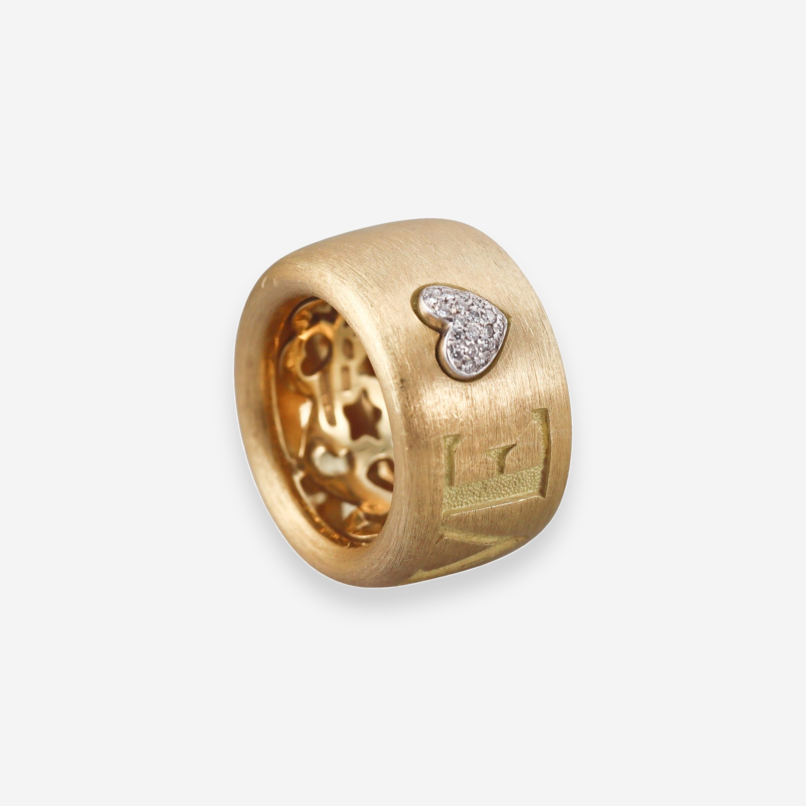 Pasquale Bruni 18K Yellow Gold Diamond Heart Love Band Ring Sz. 6 OG-36298 - THE SOLIST