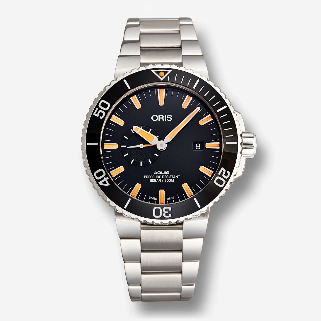 Oris Aquis Small Second Date Stainless Steel Automatic Men's Watch 74377334159MB - THE SOLIST