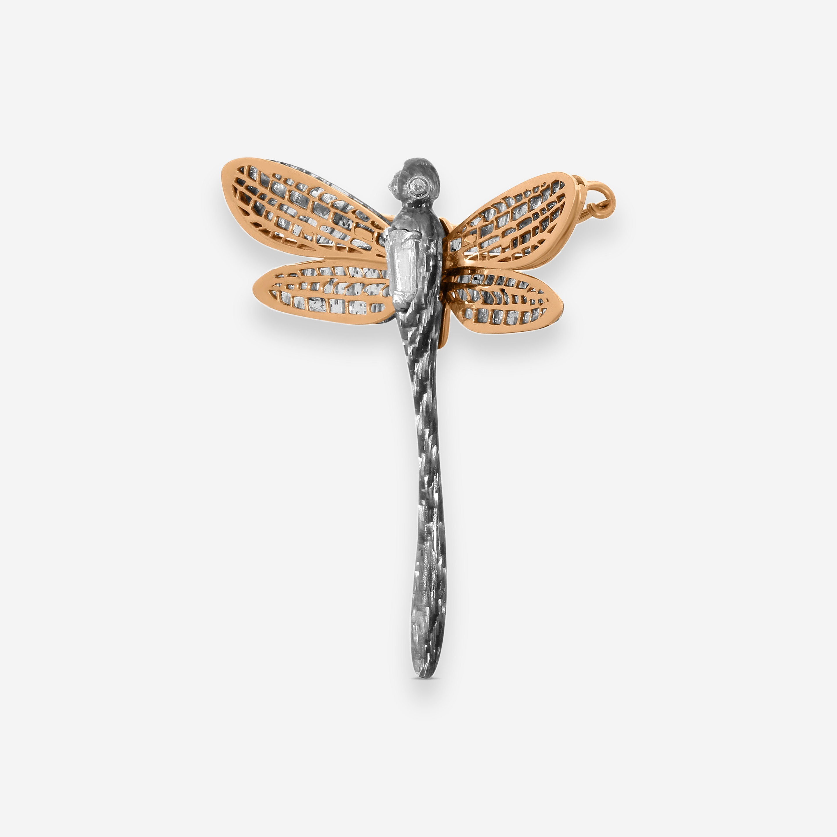Lugano 18K Rose Gold Kite Diamond Dragonfly Brooch 8009659 - THE SOLIST
