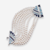 Seaman Schepps 18K White Gold Pearl, Aquamarine, Sapphire and Diamond Multi-Strand Bracelet OG-36079 - THE SOLIST
