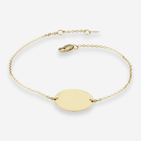 14K Yellow Gold 17mm Oval Disc Chain Bracelet 9025649