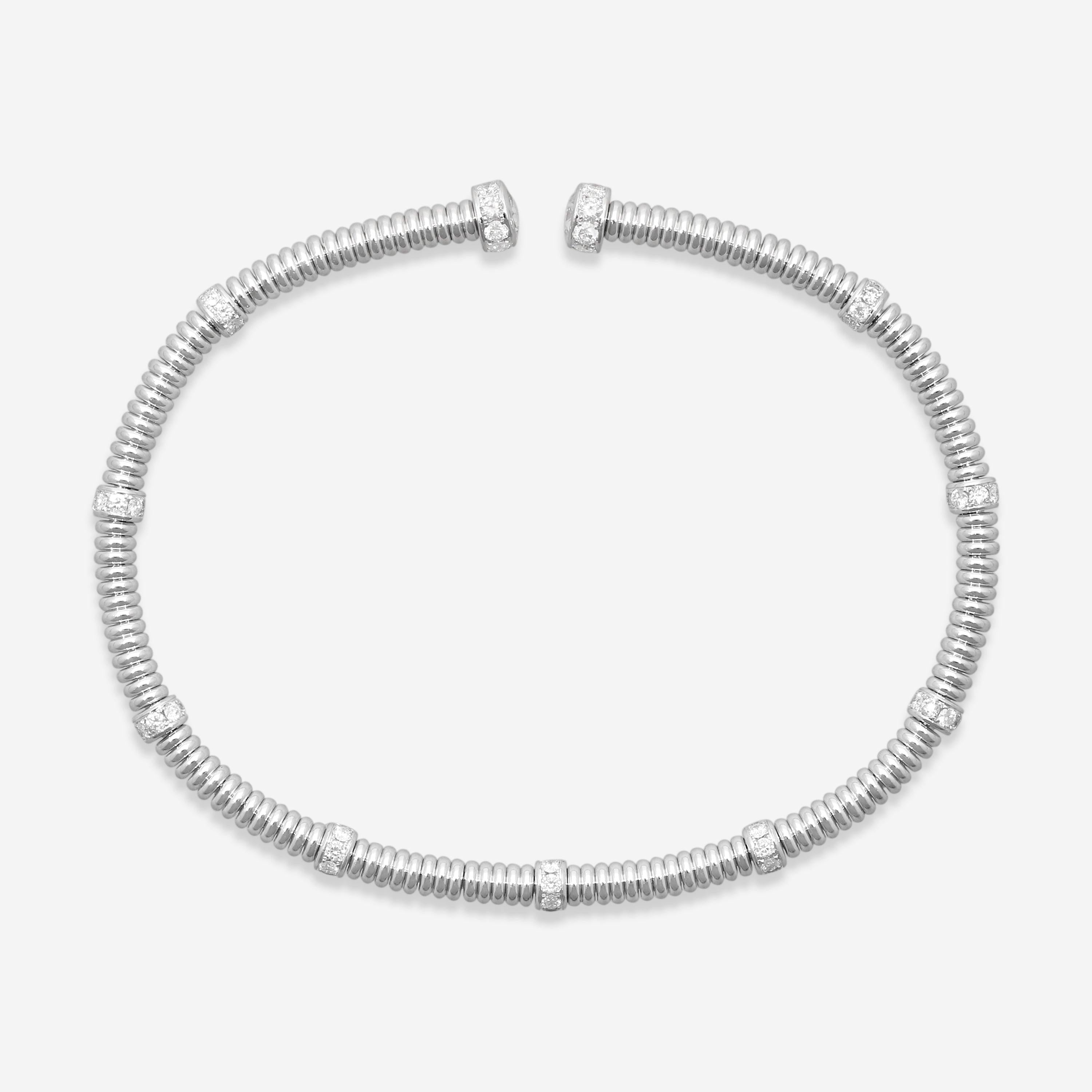 Lugano 18K White Gold Diamond Cuff Bracelet 226-44 - THE SOLIST