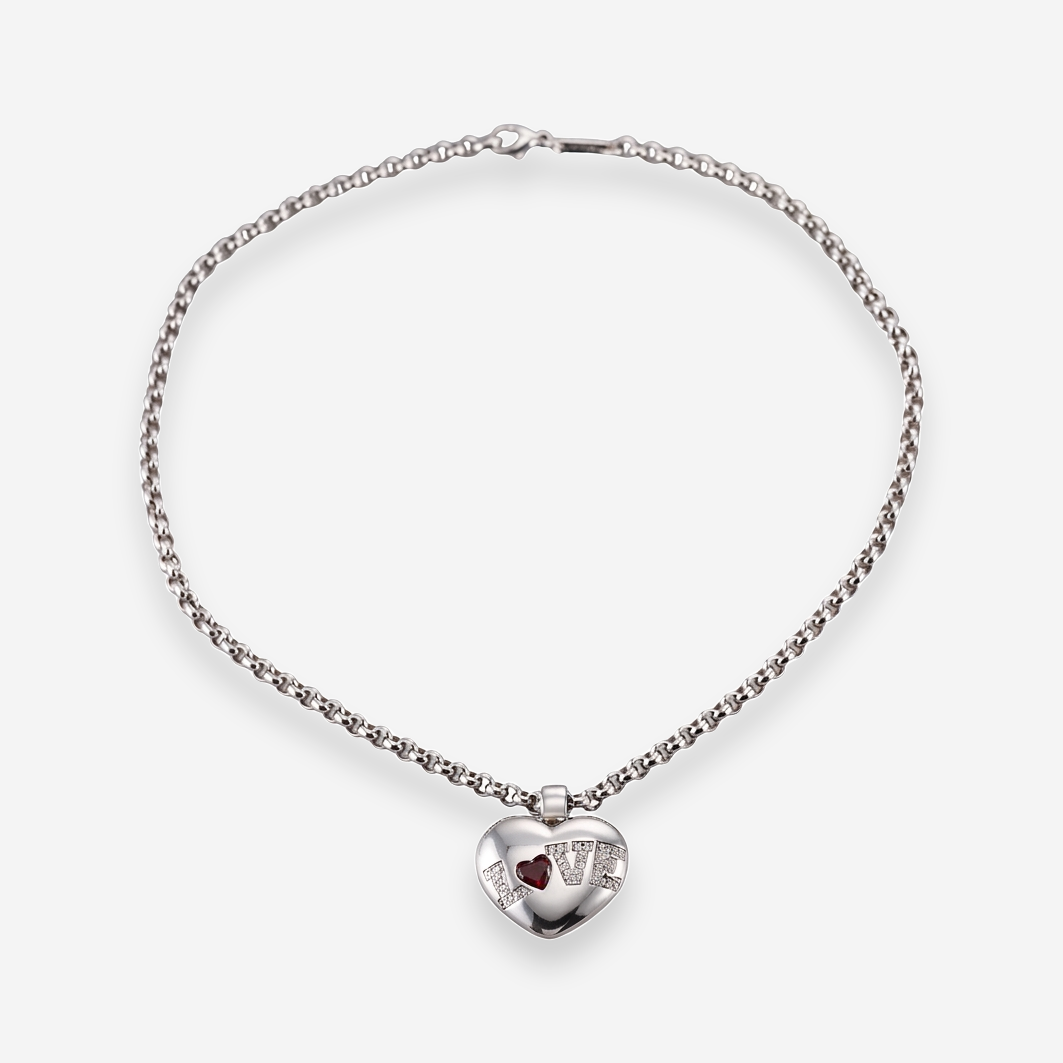 Chopard Love 18K White Gold Ruby and Diamond Pendant Necklace OG-36006 - THE SOLIST