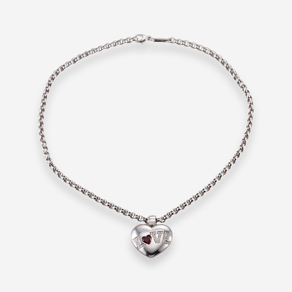 Chopard Love 18K White Gold Ruby and Diamond Pendant Necklace OG-36006 - THE SOLIST