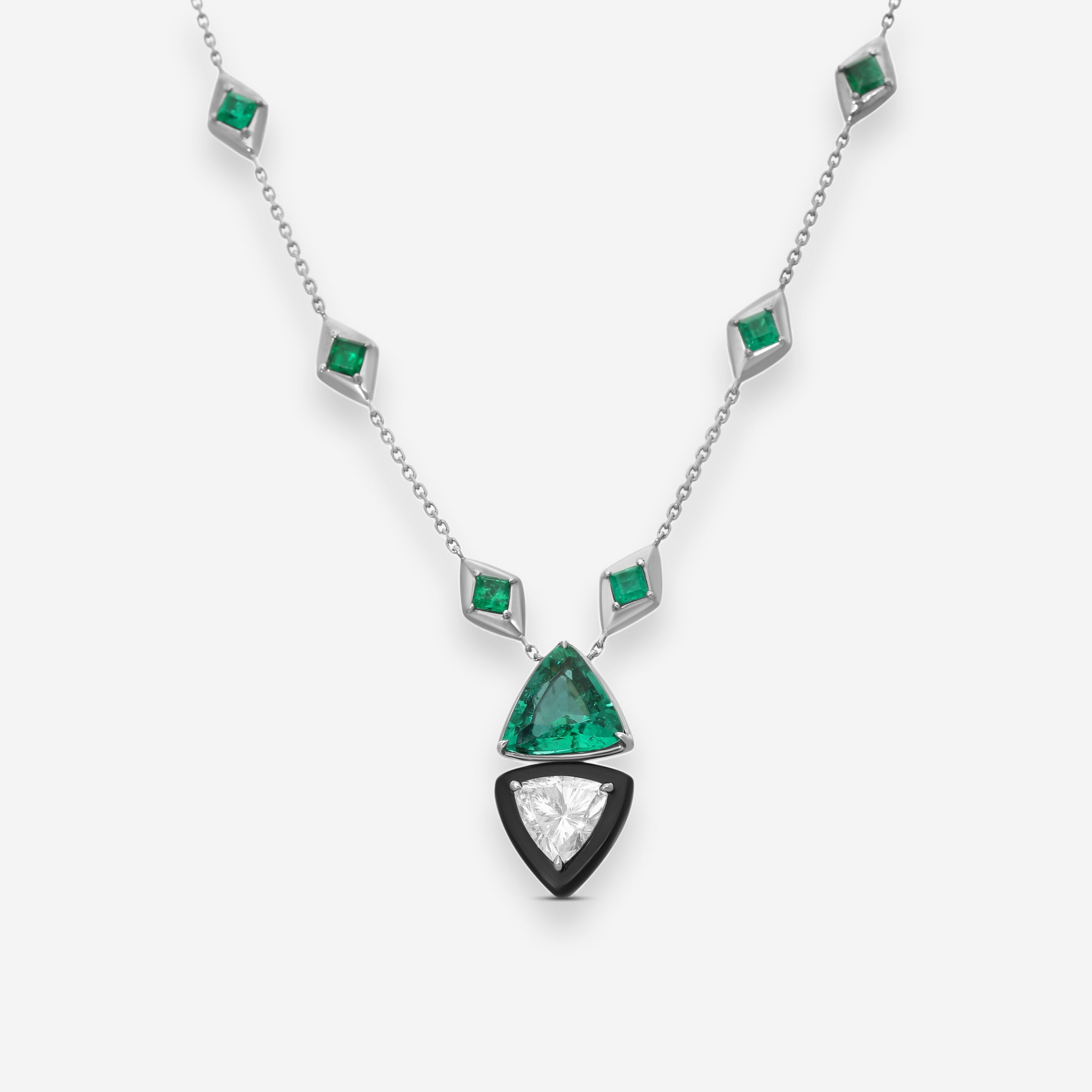 Lugano Kite 18K White Gold Diamond Pendant Necklace 1372073