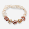 Jean Vitau 18K Yellow Gold Platinum Pearl Sapphire Diamond Multi-Strand Necklace OG-36240