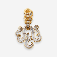 David Webb 18K Yellow Gold and Platinum Diamond Scroll Drop Earrings OG-36308 - THE SOLIST