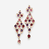 Tamara Comolli 18K Yellow Gold Pink Tourmaline & Amethyst Chandelier Earrings OG-36043