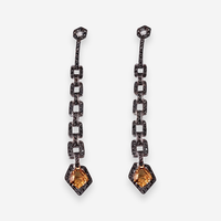 H. Stern 18K White Gold Black Diamond and Citrine Drop Earrings OG-35885 - THE SOLIST