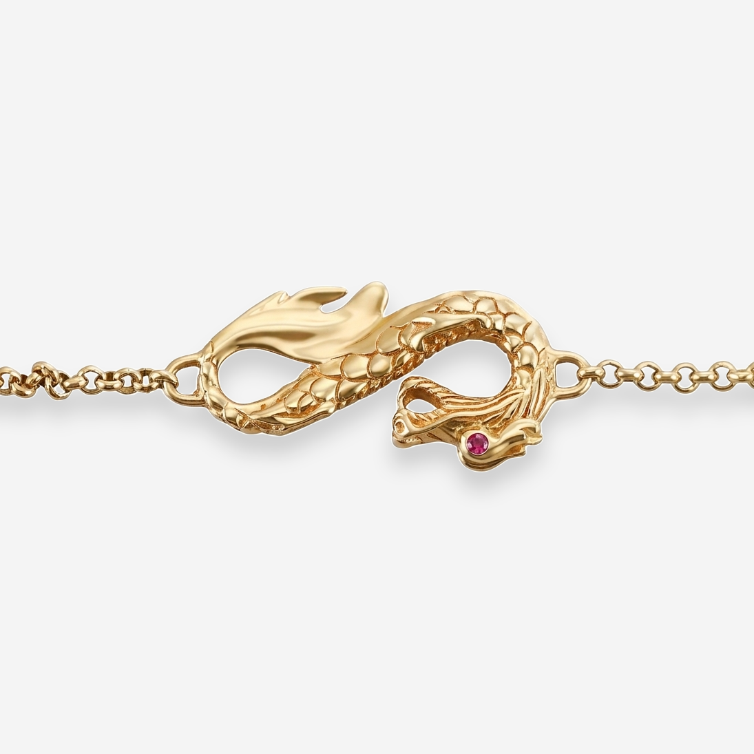 John Hardy Naga 18K Yellow Gold Fire Opal, Orange Sapphire and Coral Station Necklace OG-36253 - THE SOLIST