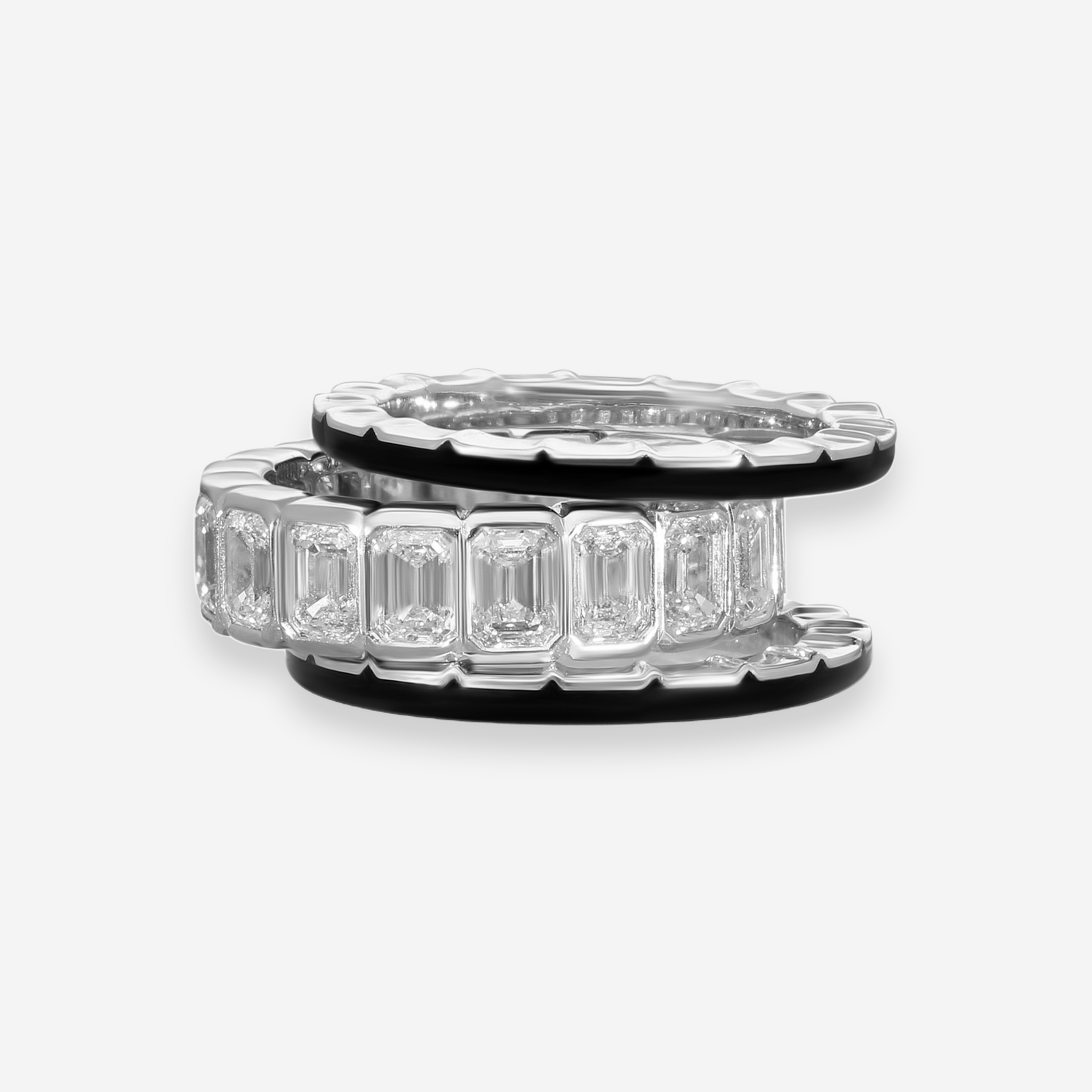 Lugano Kite 18K White Gold Diamond Band Ring 1049360 - THE SOLIST