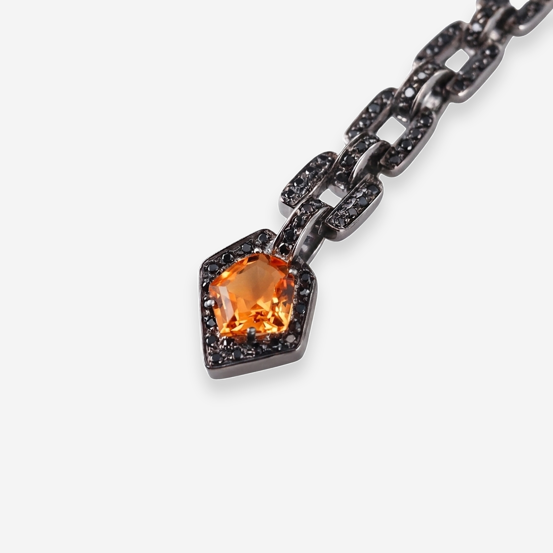 H. Stern 18K White Gold Black Diamond and Citrine Drop Earrings OG-35885 - THE SOLIST