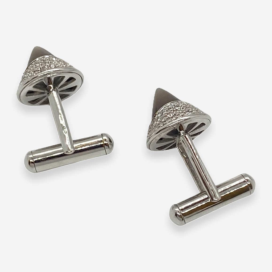 Ambrosi 18K White Gold Diamond & Moonstone Cufflinks OG-1097 - THE SOLIST
