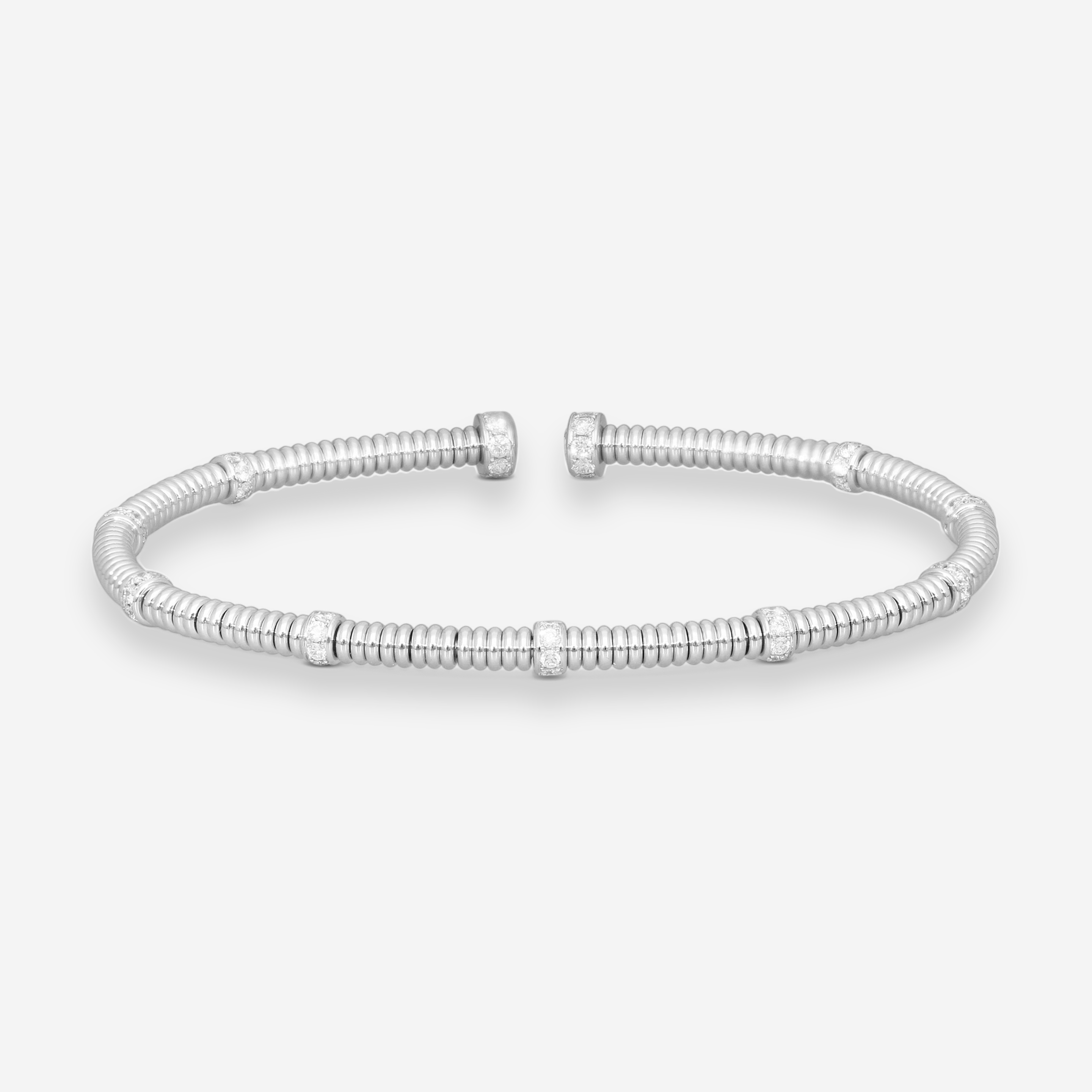 Lugano 18K White Gold Diamond Cuff Bracelet 226-44 - THE SOLIST
