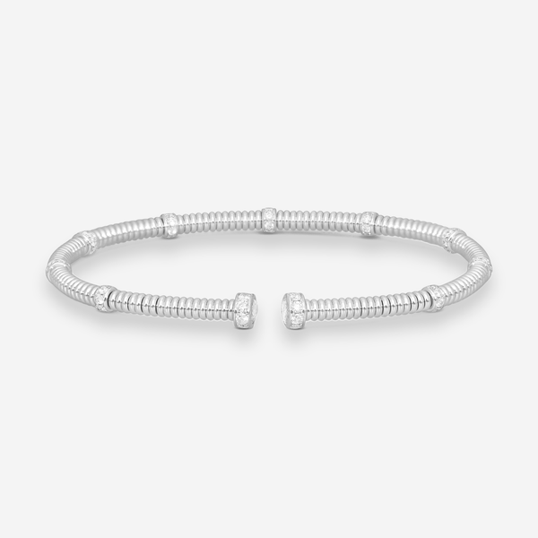 Lugano 18K White Gold Diamond Cuff Bracelet 226-44 - THE SOLIST