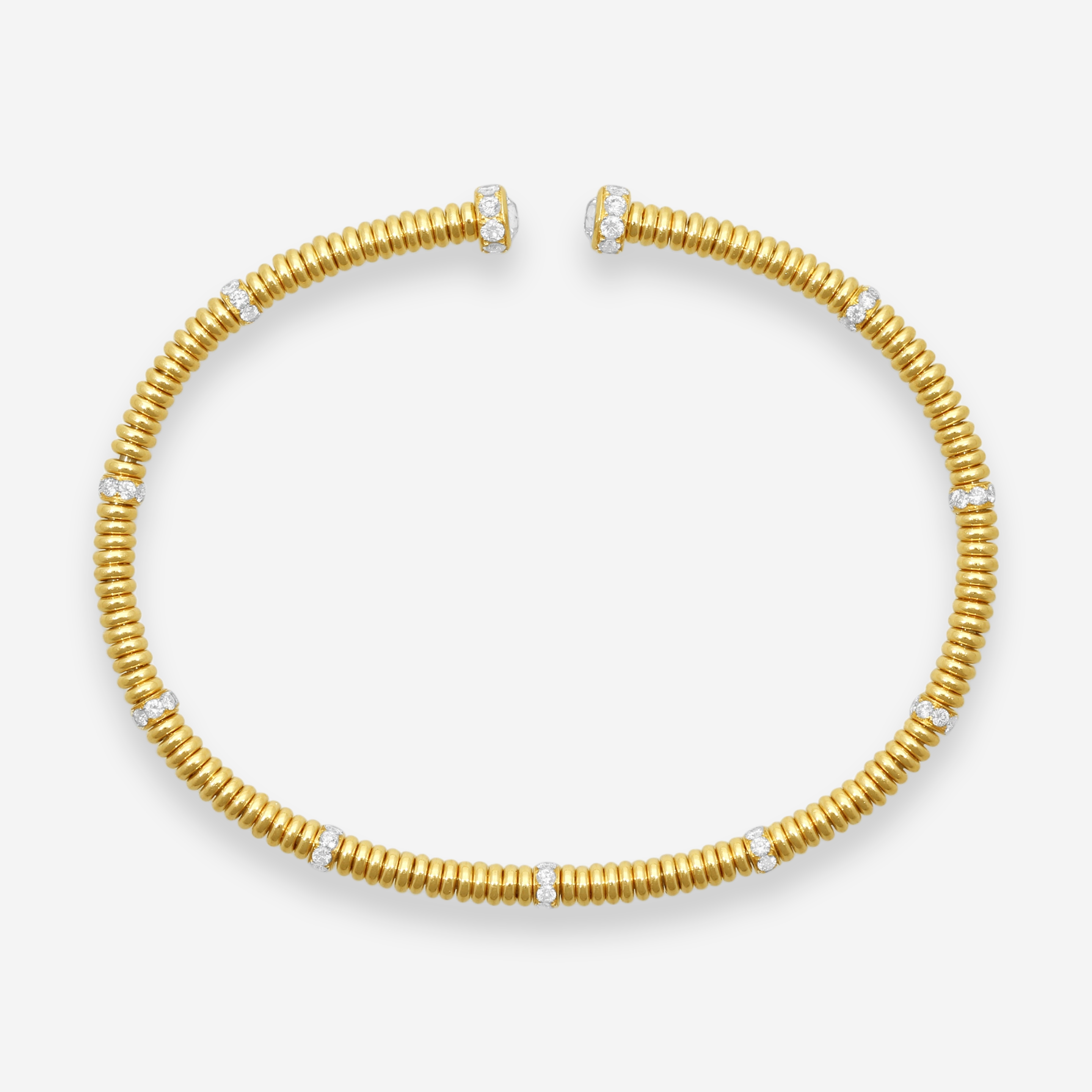 Lugano 18K Yellow Gold Diamond Cuff Bracelet 226-36 - THE SOLIST