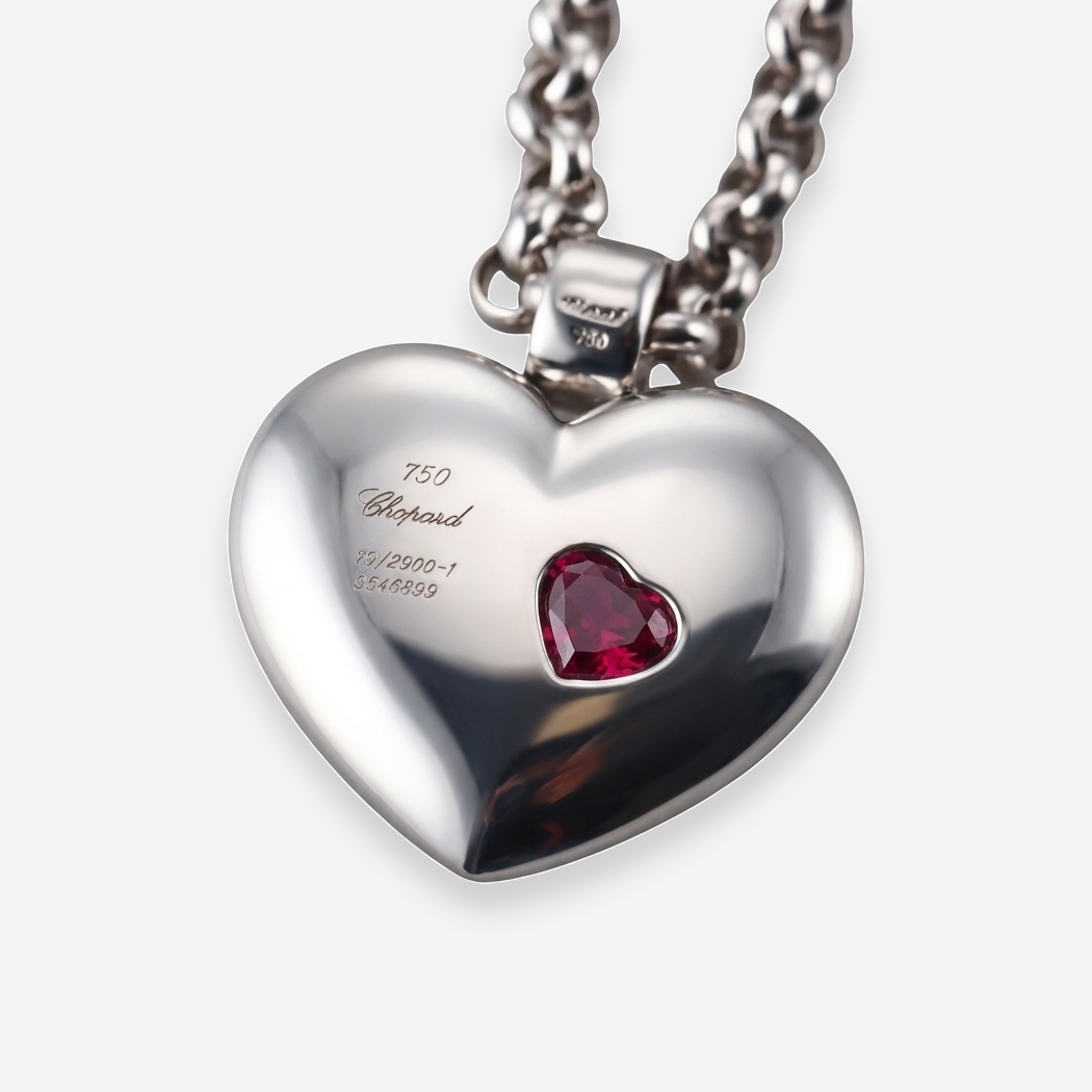 Chopard Love 18K White Gold Ruby and Diamond Pendant Necklace OG-36006 - THE SOLIST