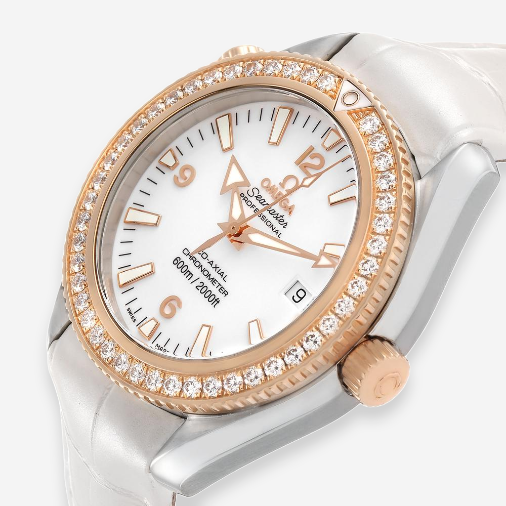 Omega Seamaster Planet Ocean Stainless Steel & 18K Rose Gold Automatic Ladies Watch 222.28.42.20.04.001