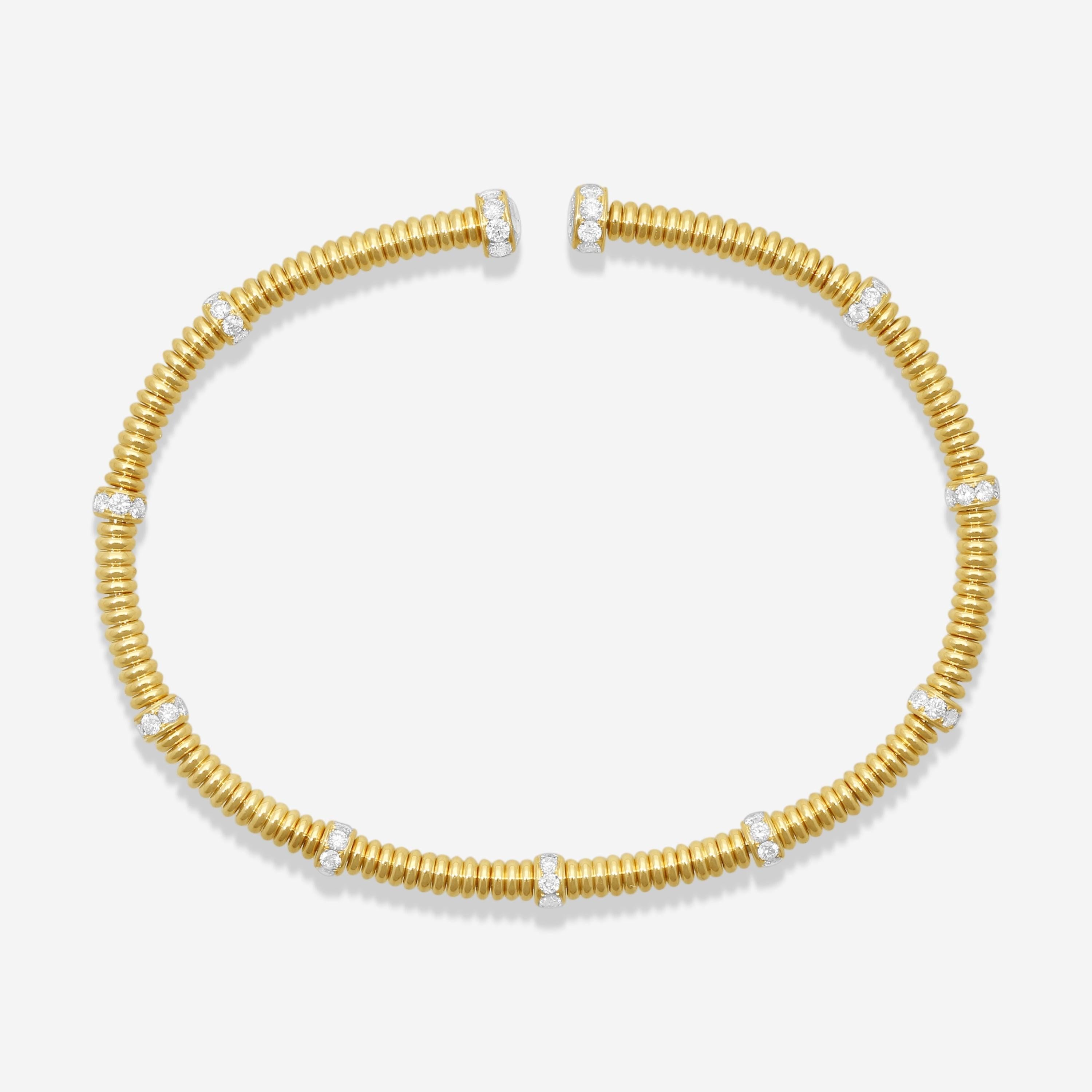Lugano 18K Yellow Gold Diamond Cuff Bracelet 226-39 - THE SOLIST