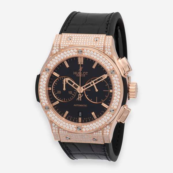 Hublot Classic Fusion Chronograph 18K Rose Gold Diamond Automatic Men's Watch 521.OX.1180.LR.1704
