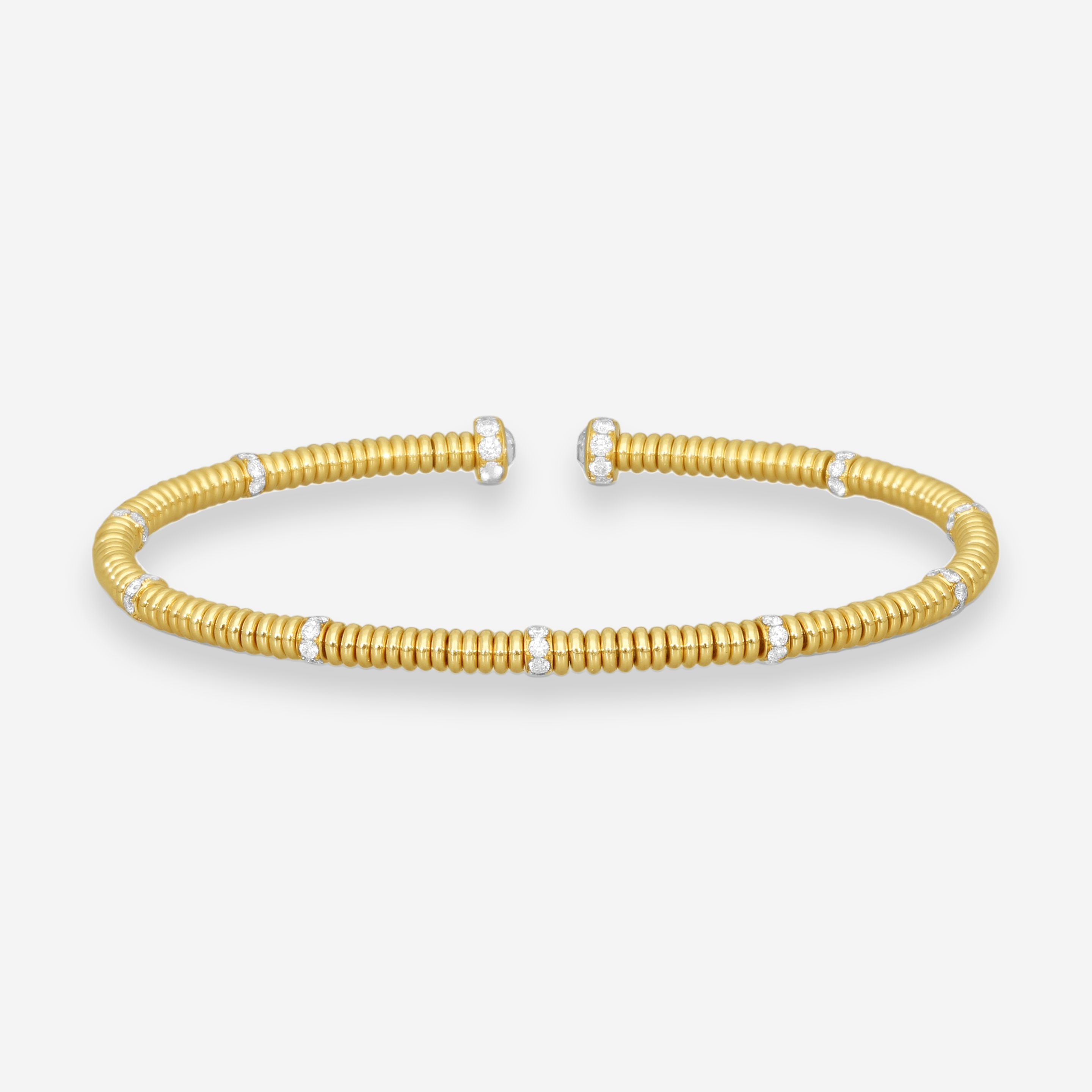 Lugano 18K Yellow Gold Diamond Cuff Bracelet 226-36 - THE SOLIST
