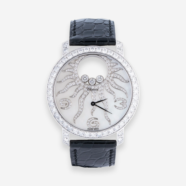 Chopard Happy Sun 18K White Gold Quartz Ladies Watch 207470-1001