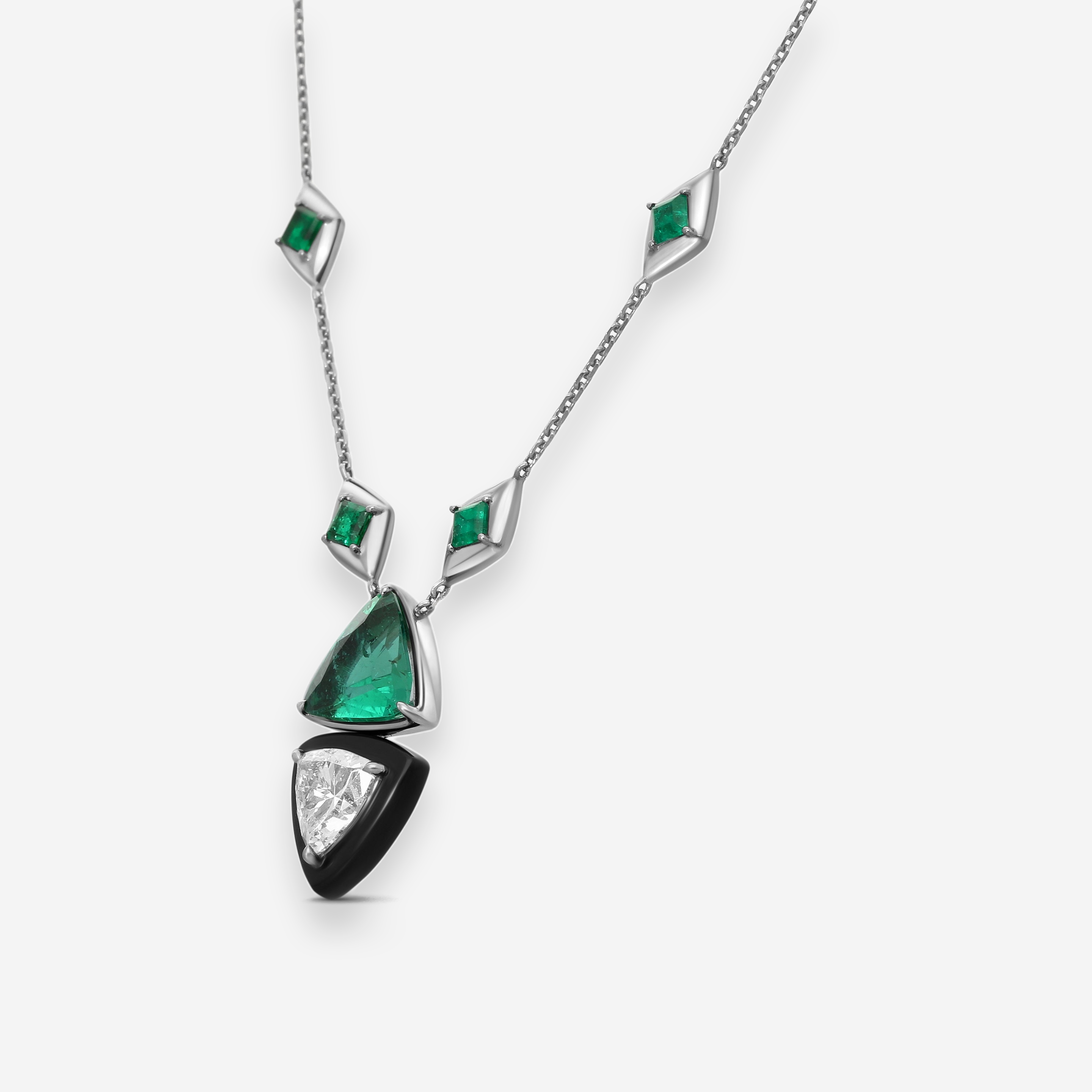 Lugano Kite 18K White Gold Diamond Pendant Necklace 1372073