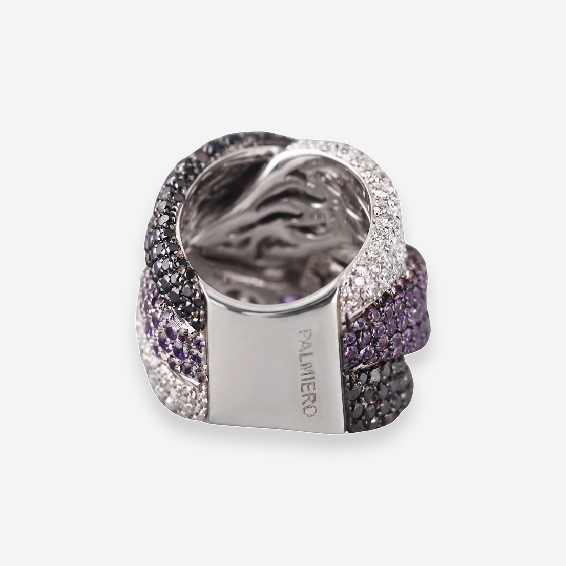Palmiero 18K White Gold Diamond & Purple Gemstone Cocktail Ring Sz. 5.5 OG-35759 - THE SOLIST