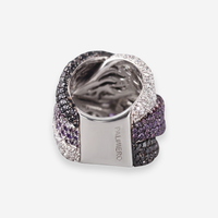 Palmiero 18K White Gold Diamond & Purple Gemstone Cocktail Ring Sz. 5.5 OG-35759 - THE SOLIST